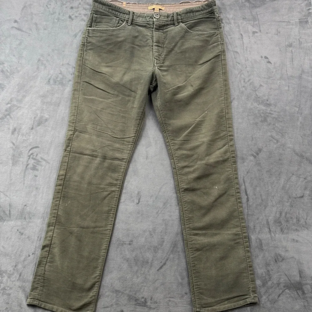 Banana Republic Heritage Corduroy Pants Mens 36x34 Olive Green Slim Fit Trousers
